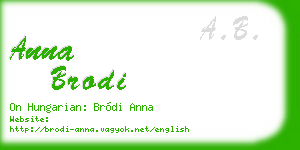 anna brodi business card